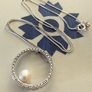 Ross-Simons Silver Circle Pearl Necklace